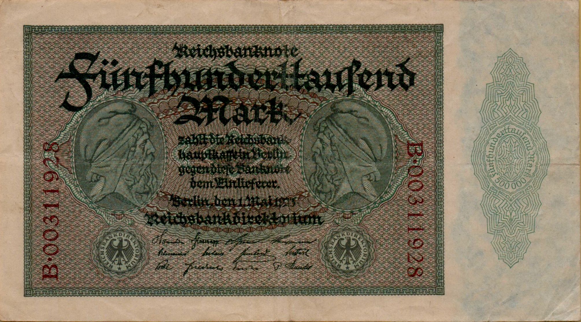 Germany 500000 1923 XF+ P-88/a